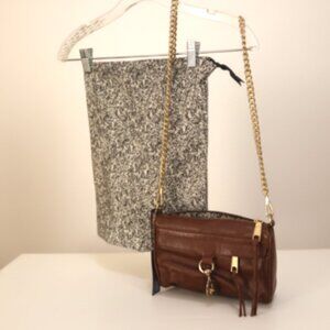 Rebecca Minkoff Mini MAC Crossbody Bag Mahogany Brown Leather Chain Strap NWT